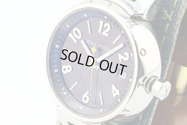 ルイ・ヴィトン　タンブール　Ｑ１２１１　茶文字盤　サイド拡大