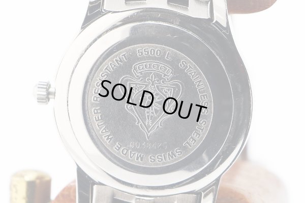 グッチ　５５００Ｌ　Ｇクラス　銀文字盤　裏面拡大