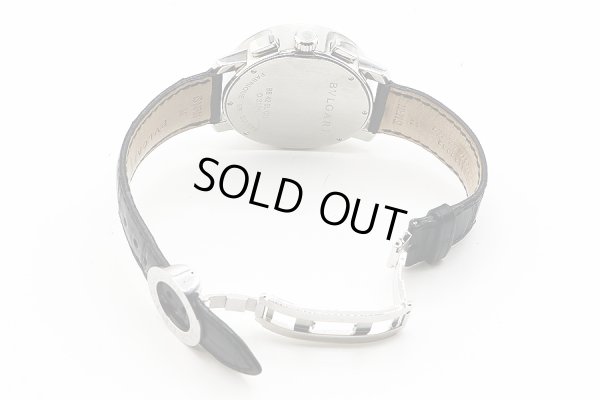 ブルガリ　ブルガリブルガリ　ＢＢ４２ＳＬＣＨ　クロノグラフ　黒文字盤　革ベルト