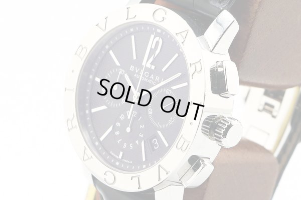ブルガリ　ブルガリブルガリ　ＢＢ４２ＳＬＣＨ　クロノグラフ　黒文字盤　サイド拡大