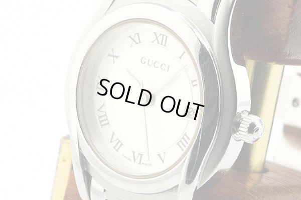 グッチ　５５００Ｌ　Ｇクラス　銀文字盤　サイド拡大
