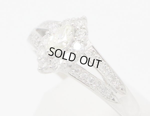 ノーブランドジュエリー PT900 ダイアイリリング 0.39ct 0.19ct 4.50g　サイド