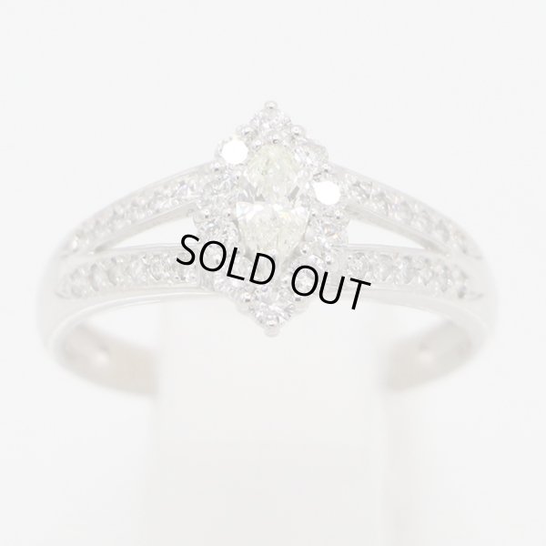 ノーブランドジュエリー PT900 ダイアイリリング 0.39ct 0.19ct 4.50g