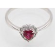ノーブランドジュエリー K18WG ルビーダイアイリリング 0.25ct 0.15ct 1.90g　拡大
