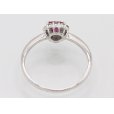 ノーブランドジュエリー K18WG ルビーダイアイリリング 0.25ct 0.15ct 1.90g　内側