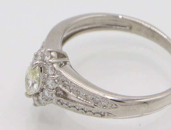 ノーブランドジュエリー PT900 ダイアイリリング 0.39ct 0.19ct 4.50g　サイド