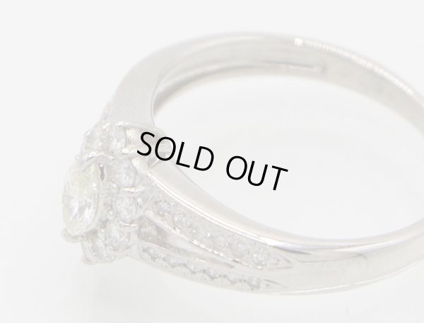 ノーブランドジュエリー PT900 ダイアイリリング 0.39ct 0.19ct 4.50g　サイド