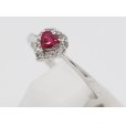 ノーブランドジュエリー K18WG ルビーダイアイリリング 0.25ct 0.15ct 1.90g　サイド