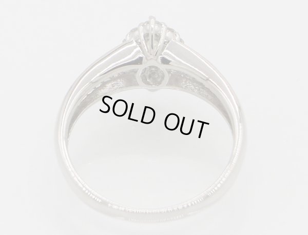ノーブランドジュエリー PT900 ダイアイリリング 0.39ct 0.19ct 4.50g　内側