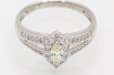 ノーブランドジュエリー PT900 ダイアイリリング 0.39ct 0.19ct 4.50g　拡大