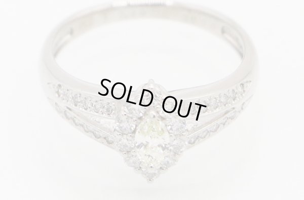 ノーブランドジュエリー PT900 ダイアイリリング 0.39ct 0.19ct 4.50g　拡大