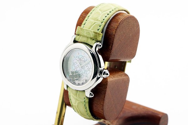 ショパール　ハッピースポーツ　２７／８４２８　クローバー限定　緑シェル文字盤　サイド