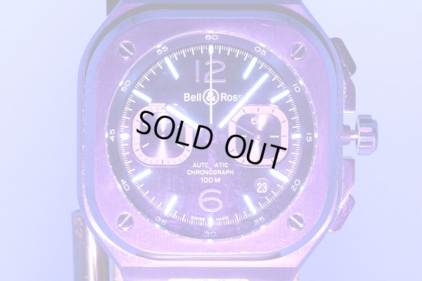 ベル＆ロス　ＢＲ０５Ｃ－ＢＬ－ＳＴ／ＳＳＴ　クロノグラフ　黒文字盤　ライト