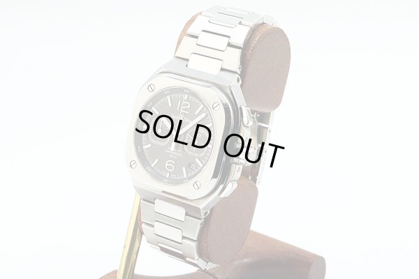 ベル＆ロス　ＢＲ０５Ｃ－ＢＬ－ＳＴ／ＳＳＴ　クロノグラフ　黒文字盤　サイド