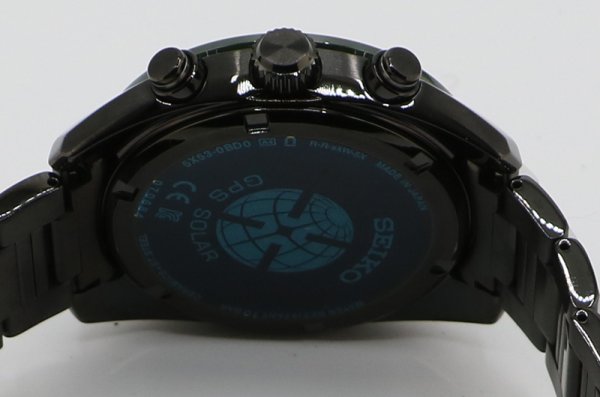 セイコー　アストロン　ＳＢＸＹ０７９　ネビュラ　黒文字盤　緑ベゼル　裏面拡大