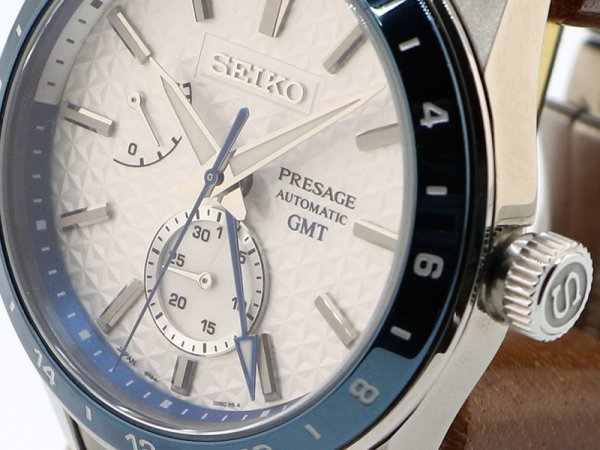 セイコー　プレサージュ　シャープエッジＧＭＴ　ＳＡＲＦＧ００７　白文字盤　サイド拡大