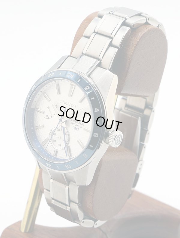 セイコー　プレサージュ　シャープエッジＧＭＴ　ＳＡＲＦＧ００７　白文字盤　サイド