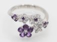 セイレーン アズーロ K18WG アメシストダイアイリリング 0.60ct 0.65ct 5.80g　拡大