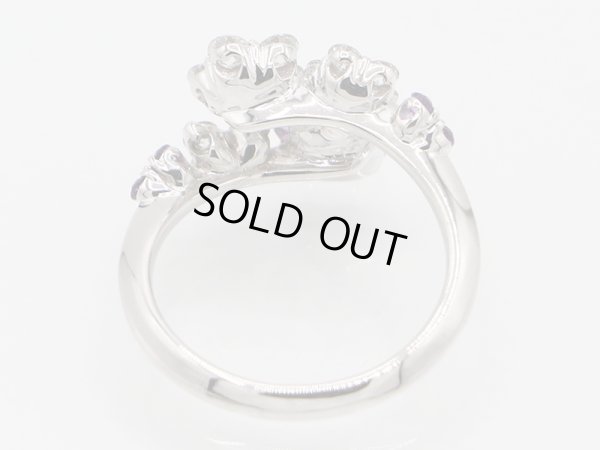 セイレーン アズーロ K18WG アメシストダイアイリリング 0.60ct 0.65ct 5.80g　内側