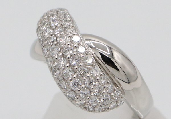 ノーブランドジュエリー PT900 ダイアイリリング 1.00ct 10.10g　サイド