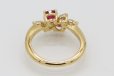 クイーン 750YG ルビーダイアイリリング 0.61ct 0.31ct 4.40g　内側