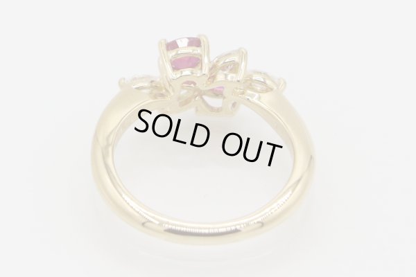 クイーン 750YG ルビーダイアイリリング 0.61ct 0.31ct 4.40g　内側