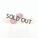 クイーン 750YG ルビーダイアイリリング 0.61ct 0.31ct 4.40g
