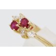 クイーン 750YG ルビーダイアイリリング 0.61ct 0.31ct 4.40g　サイド