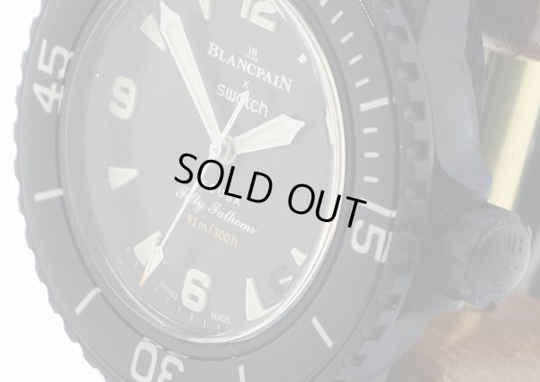 スウォッチ　ブランパンコラボ　フィフティファソズム　オーシャンオブストーム（月）　サイド拡大