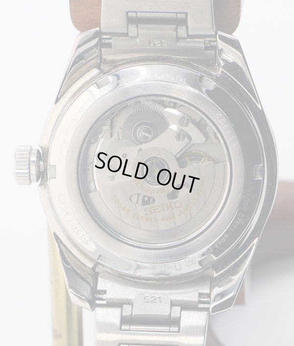 セイコー　プレサージュ　シャープエッジＧＭＴ　ＳＡＲＦ００１　藍鉄文字盤　盤面裏