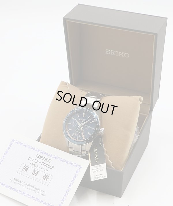 セイコー　プレサージュ　シャープエッジＧＭＴ　ＳＡＲＦ００１　藍鉄文字盤　箱・保証書