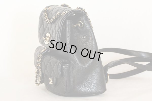 シャネル　マトラッセ チェーンリュック AS3787 ブラック／GP金具　サイド