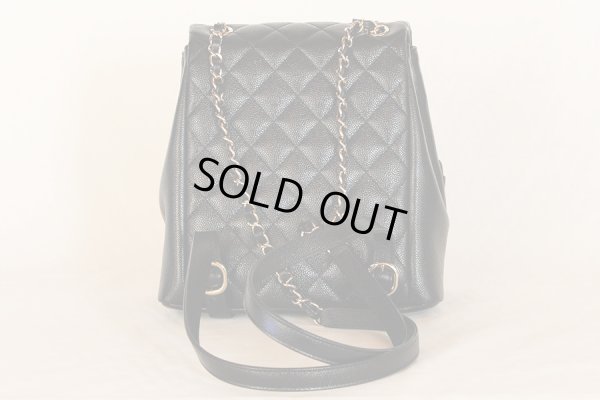 シャネル　マトラッセ チェーンリュック AS3787 ブラック／GP金具　裏面