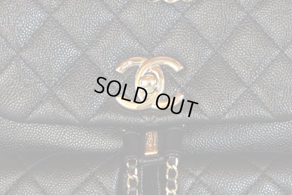 シャネル　マトラッセ チェーンリュック AS3787 ブラック／GP金具　表面拡大