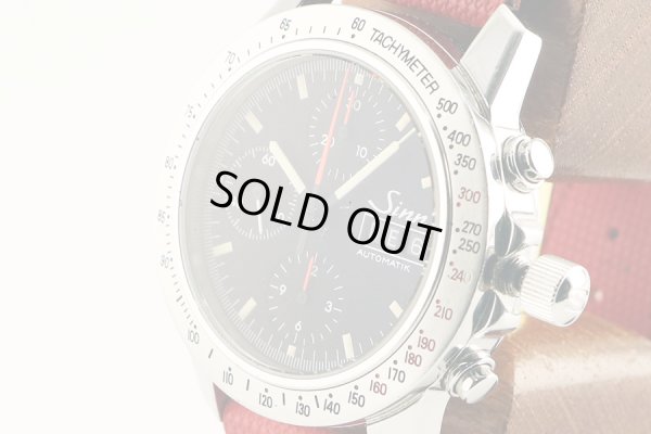 ジン　３０３　クロノグラフ　アウトバーン　黒文字盤　サイド拡大