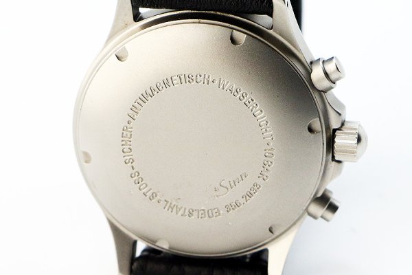 ジン　３５６　ユーロフリーガー　黒文字盤  黄色針　裏面拡大