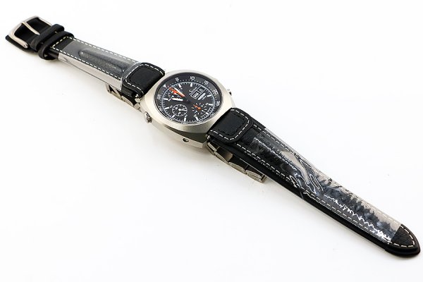 ジン　４２１ＴＩ　クロノグラフ　黒文字盤　ＧＳＧ９限定　替え革ベルト状態