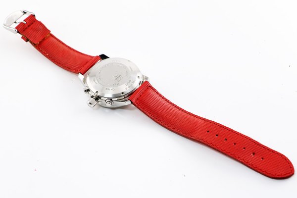 ジン　３０３　クロノグラフ　アウトバーン　黒文字盤　革ベルト状態　裏面