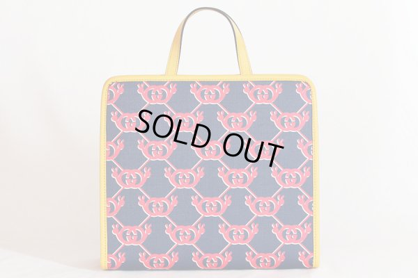 グッチ　チルドレンズ スネイルトートバック 605614 520981 ネイビー／レッド　裏面