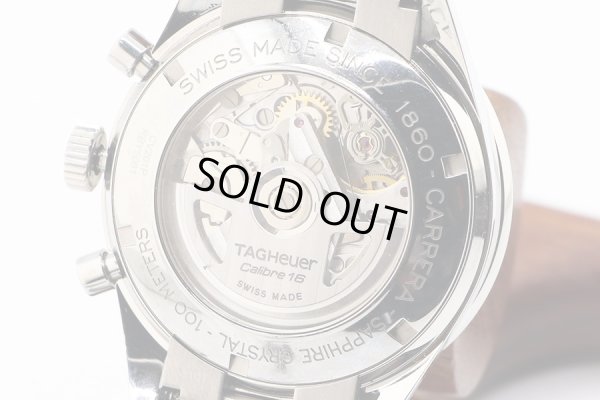 タグホイヤー　カレラ　クロノグラフ　ＣＶ２０１Ｐ　黒シェル文字盤　裏面拡大