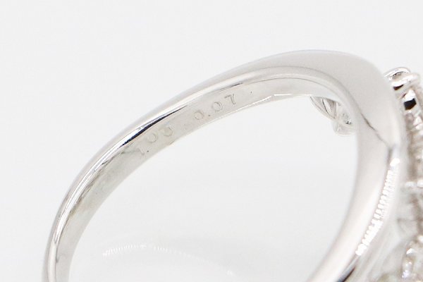 K18WG トルマリンダイアイリリング 0.07ct 1.00ct 5.20g　刻印(2)