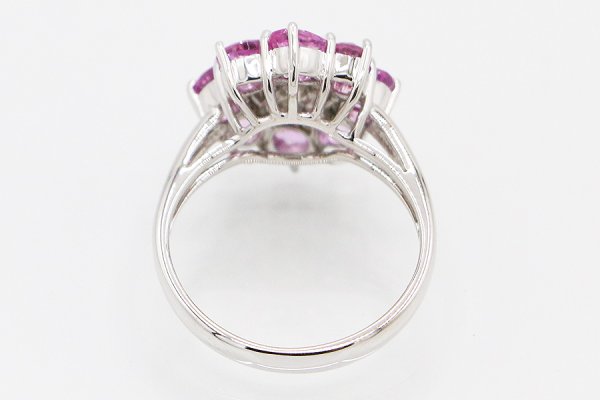 750WG サファイアダイアイリリング 2.25ct 0.49ct 5.00g　内側