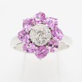 750WG サファイアダイアイリリング 2.25ct 0.49ct 5.00g