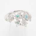 K18WG トルマリンダイアイリリング 0.07ct 1.00ct 5.20g