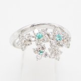 K18WG トルマリンダイアイリリング 0.07ct 1.00ct 5.20g