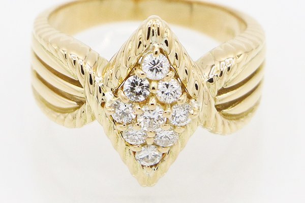 K18 ダイアイリリング 0.51ct 9.30g　拡大