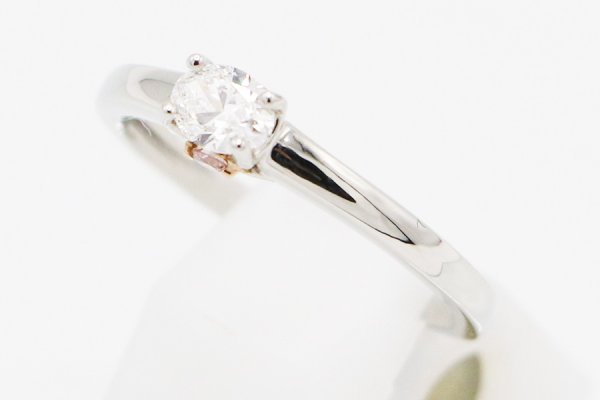 PT950/K18 ダイアイリリング 0.30ct 0.05ct 3.20g　サイド