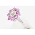 750WG サファイアダイアイリリング 2.25ct 0.49ct 5.00g　サイド