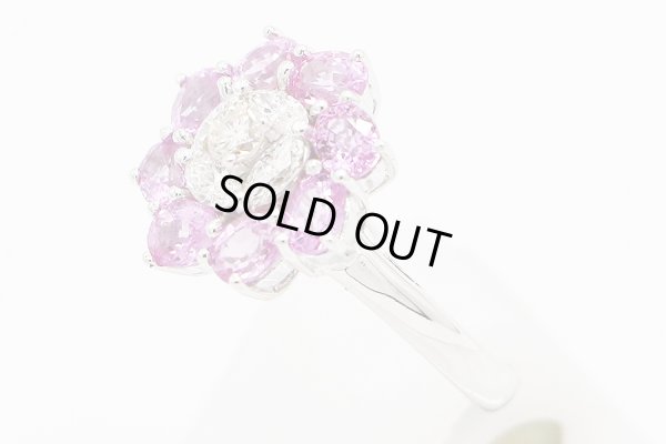 750WG サファイアダイアイリリング 2.25ct 0.49ct 5.00g　サイド