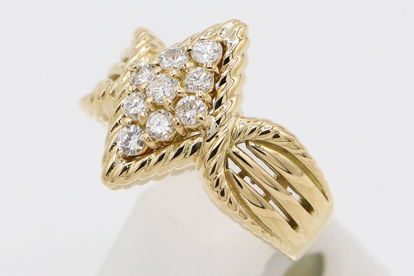 K18 ダイアイリリング 0.51ct 9.30g　サイド